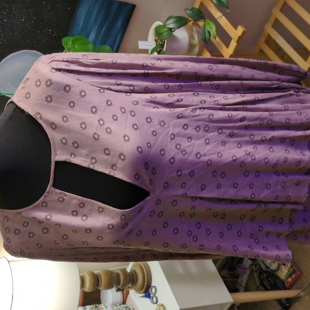 Free People Mauve Taupe Beck Long Sleeve Mini Tunic Small - Picture 3 of 6